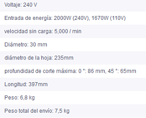 CIRCULAR C9U2 HITACHI DATOS TECNICOS