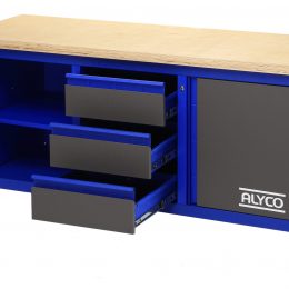Mesa de trabajo 3 cajones y 2 portones Alyco